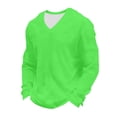 thumbnail image 6 of UQJfacai Mens Waffle Shirts V Neck Long Sleeve Shirt Loose Fit Casual T-Shirt Stretch Athletic Workout Gym Pullover Tops XXXXL, 6 of 9