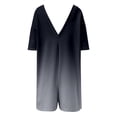 thumbnail image 4 of YDLCAFD Women Gradient Print Short Sleeve Jumpsuit Short Loose Backless Jumpsuits Rompers S, 4 of 7