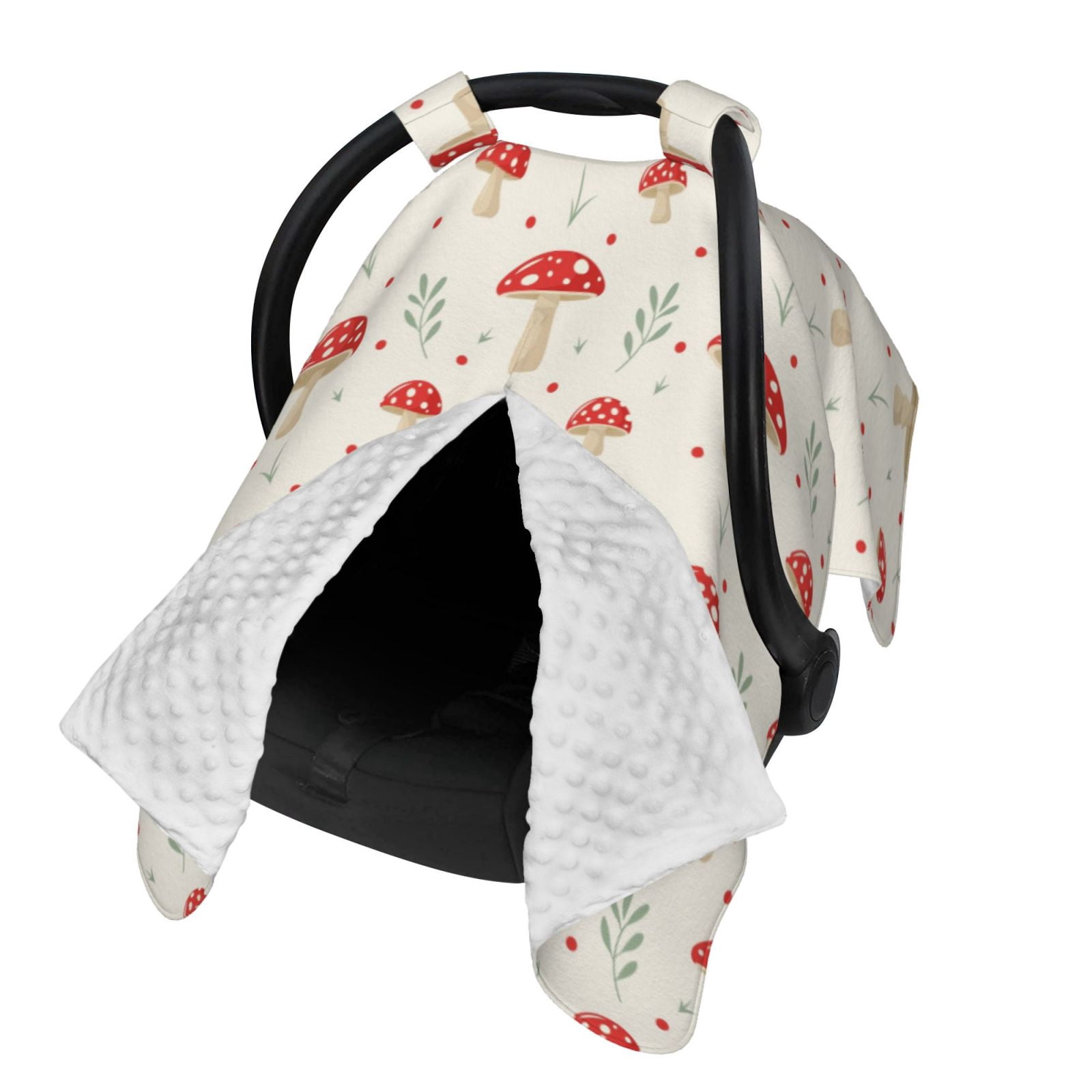 Naloa Flat Mushrooms Baby Car Seat Cover, Breathable Baby Carrier Cover, Multiuse Baby Carrier Cover & Nursing Breastfeeding Cover