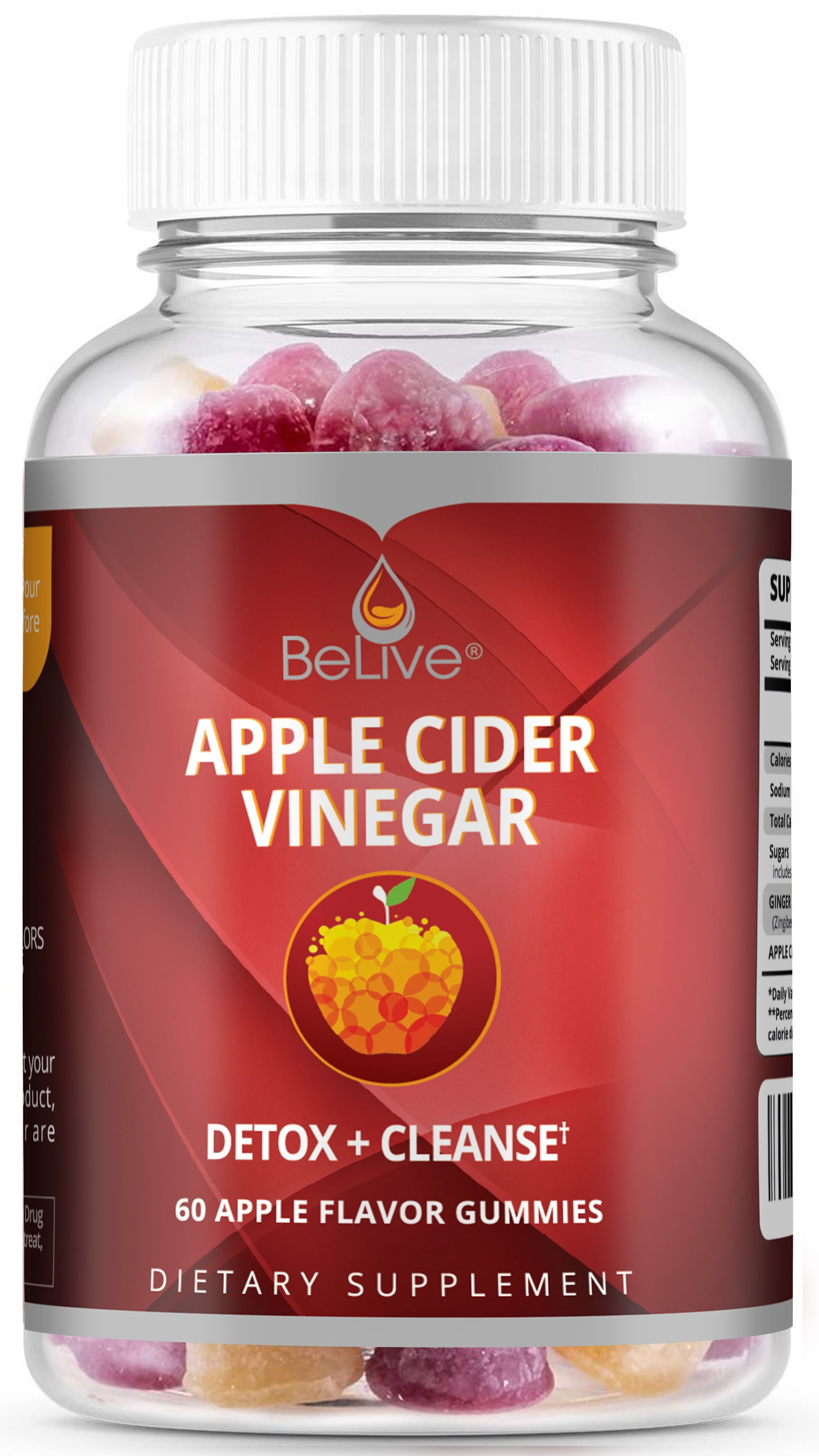 Apple Cider Vinegar and Ginger Gummies Detox Support, Cleanse, Bloating Relief, Metabolism