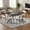 Off-white + black, variant on Modern Dining Table Set for 4, 5-Piece Dining Room Table Set for Small Spaces, Kitchen Table & 4 Upholstered Chairs, Rectangular Dining Table with Storage Rack for Kitchen,Dining Room,Gray