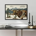 thumbnail image 4 of IDEA4WALL Framed Canvas Print Western Decor Longhorn Cow Portrait & Mountain Wall Art Animals Wildlife Landscape Traditional Artwork for Living Room, Bedroom, Office - Black 16"x24", 4 of 5