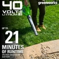 Greenworks 40V 340 CFM Leaf Blower/Vacuum with 4.0 Ah Battery and Charger, 24322 - image 4 of 14