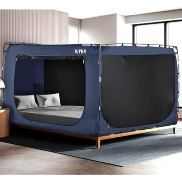 Bed Tent Bed Canopy Full Size Tents for Adult - Portable Dream Tent Indoor Sleeping Tents 93% Blackout with 3 Doors Breathable Big Space Tents