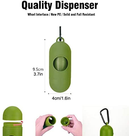 Biodegradable Doggy Poop Bags, Extra Thick Dog Poop Bags with Dispenser and Leash Clip, Scented Waste Bags for Puppy Outdoor Walking and Traveling,240 Counts