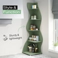 thumbnail image 3 of Tribesigns Small Corner Shelf, 5-Tier Modern Corner Bookcase for Small Space, Living Room (Green), 3 of 9