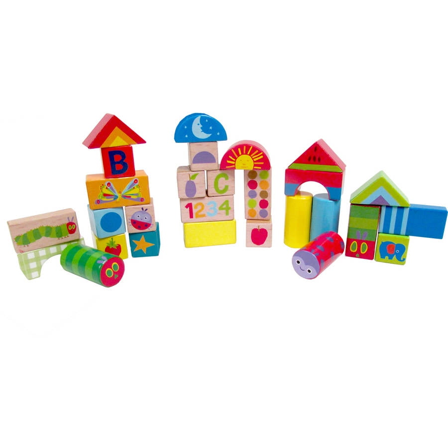 Eric Carle Block Set with Shape Sorter Lid, 30Piece