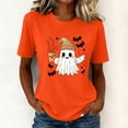 thumbnail image 5 of Wiyuqeen Halloween Shirts for Women Pumpkin Ghost Shirt Spooky Season Graphic Tees Halloween Party Clothes Vintage Short Sleeve Casual Tops Holiday Outfits, 5 of 8