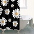 thumbnail image 4 of Black Daisy Flower Golden Centers Pattern Shower Curtain 36"x72" ,Bathroom Decorative Shower Curtains Set with 12 Hooks,Modern Waterproof Washable Shower Curtain, 4 of 6