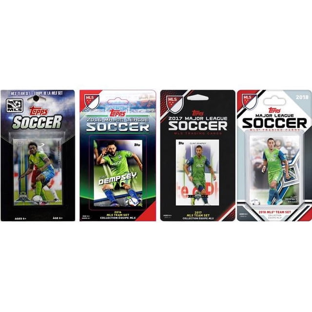 C&I Collectables SOUNDERS418TS MLS Seattle Sounders 4 Different Licensed Trading Card Team Sets