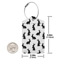thumbnail image 4 of Naloa Black Rabbit Luggage Tag for Suitcase Leather Baggage Tag with Stainless Steel Loop Privacy Cover for Women Men Girls-1, 4 of 5