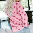 thumbnail image 6 of miqiqism Women Star Printed Sweatshirt Juniors Trendy Crew Neck Long Sleeve Shirt Teen Girls Casual Pullover Top Fall Y2K Tunic Clothes with Pockets,Pink,X-Large, 6 of 6