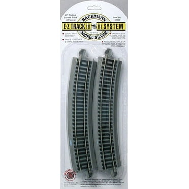 Bachmann HO Scale Nickel Silver/Gray Roadbed EZ-Track 22in Radius Curve (4)