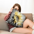 thumbnail image 5 of Sunflower Yellow and Gray Throw Pillow Covers 20"x20", Set Of 2, Linen Study Sofa Cushion Cover Indoor Living Room Home Decor, 5 of 7