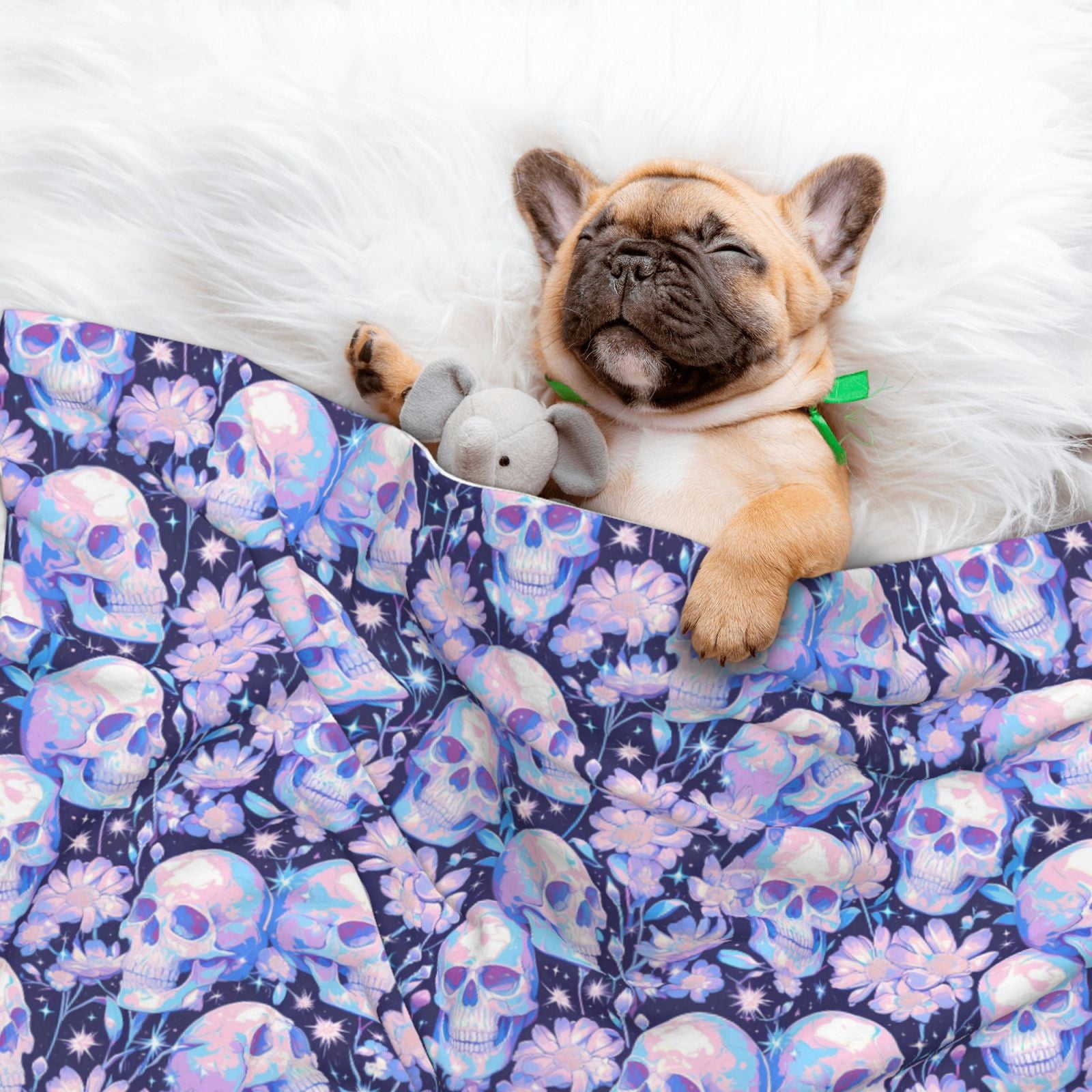 Naloa Skull star crystal Dog Blanket, 3 Sizes Cat Blanket for Indoor Cats Large Medium Small Dog Gifts-Large