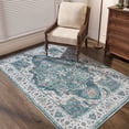 thumbnail image 3 of 1Pc Vintage Distressed Floral Rug - Durable & Easy-Care Perfect For Entryway Kitchen & Beyond - Anti-Slip Fade-Resistant Indoor Mat - Stylish Addition To Bathroom Doormat Be, 3 of 5
