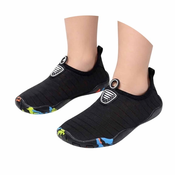 JAJAHO Kids Barefoot Water Shoes Outdoor Hiking Sneakers Breathable Quick Dry Non- Beach Pool Swim Surf Shoes For Boys Girls 4-13Y