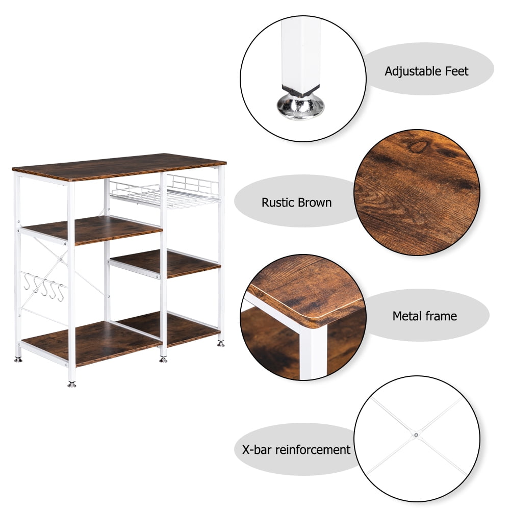 Lowestbest Kitchen Rack, Bakers Racks, Kitchen Corner Rack, Kitchen Shelving and Storage, Microwave Stand for Spice Rack Organizer Workstation, Brown Lowestbest Kitchen Rack, Bakers Racks, Kitchen Corner Rack, Kitchen Shelving and Storage, Microwave Stand for Spice Rack Organizer Workstation, Brown