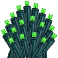 thumbnail image 4 of Novelty Lights 11ft 50 LED Green Christmas Lights Outdoor/Indoor, 2.5" Spacing, Green Wire String Lights for Festive Xmas Lighting, IP55, UL Listed, Dimmable, Connectable, 4 of 7