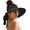 Black, variant on Sun Visors for Women Wide Brim Beach Hat Foldable Straw Visor Hat Ponytail Summer Packable UPF 50+