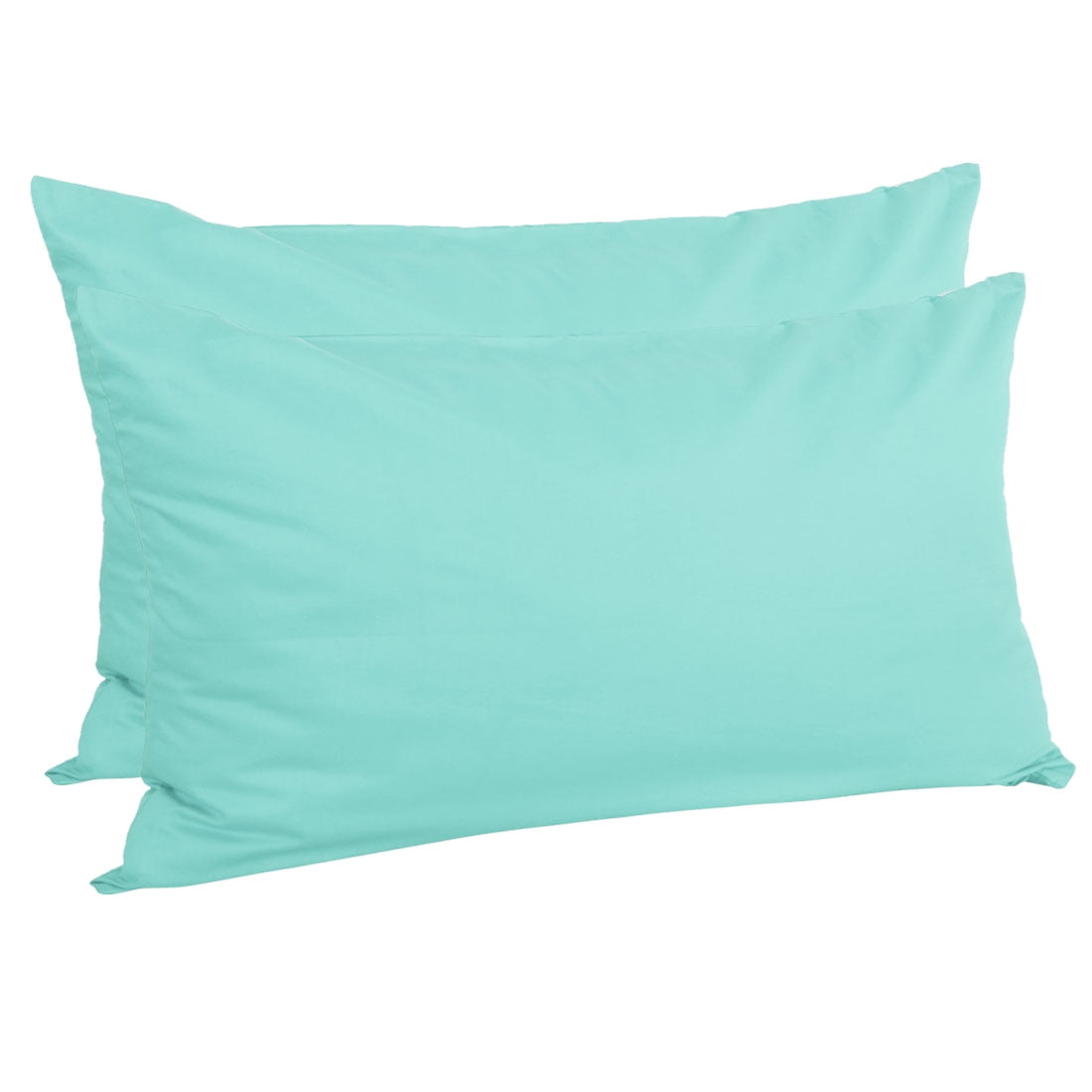 2Pcs Zippered Pillowcases Egyptian Cotton Pillow Cover Cases Cyan King