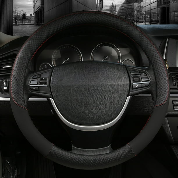Funda de cuero para volante de coche, transpirable, para verano, para cuatro estaciones. Disponible en miles de modelos. Repujado para comercio exterior. Funda de cuero para volante.