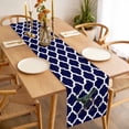 thumbnail image 3 of Morocco Navy Blue Table Runner - 108 Inch Long, Kitchen Dining Table Runner Dresser Scarves, Cute Dinosaur Bike Vintage Farmhouse Decor for Coffee Tables Wedding Party Banquet, 3 of 8