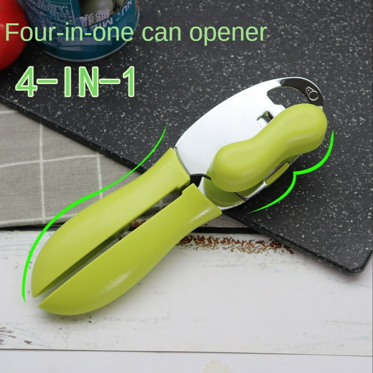 Homgreen Manual Can Opener, Adoric Life 4in1 Professional Stainless Steel Can  Openers, Smooth Edge, Heavy Duty and Safe, Bottle Openers with Ultra Sharp  Cutting Great for Seniors(Green) 