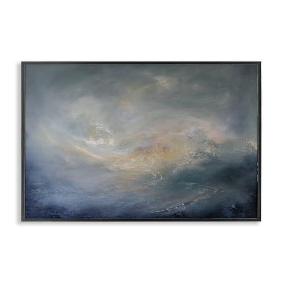 Stupell Industries Cascading Clouds Abstract Abstract Painting Black Framed Art Print Wall Art, 18 x 12
