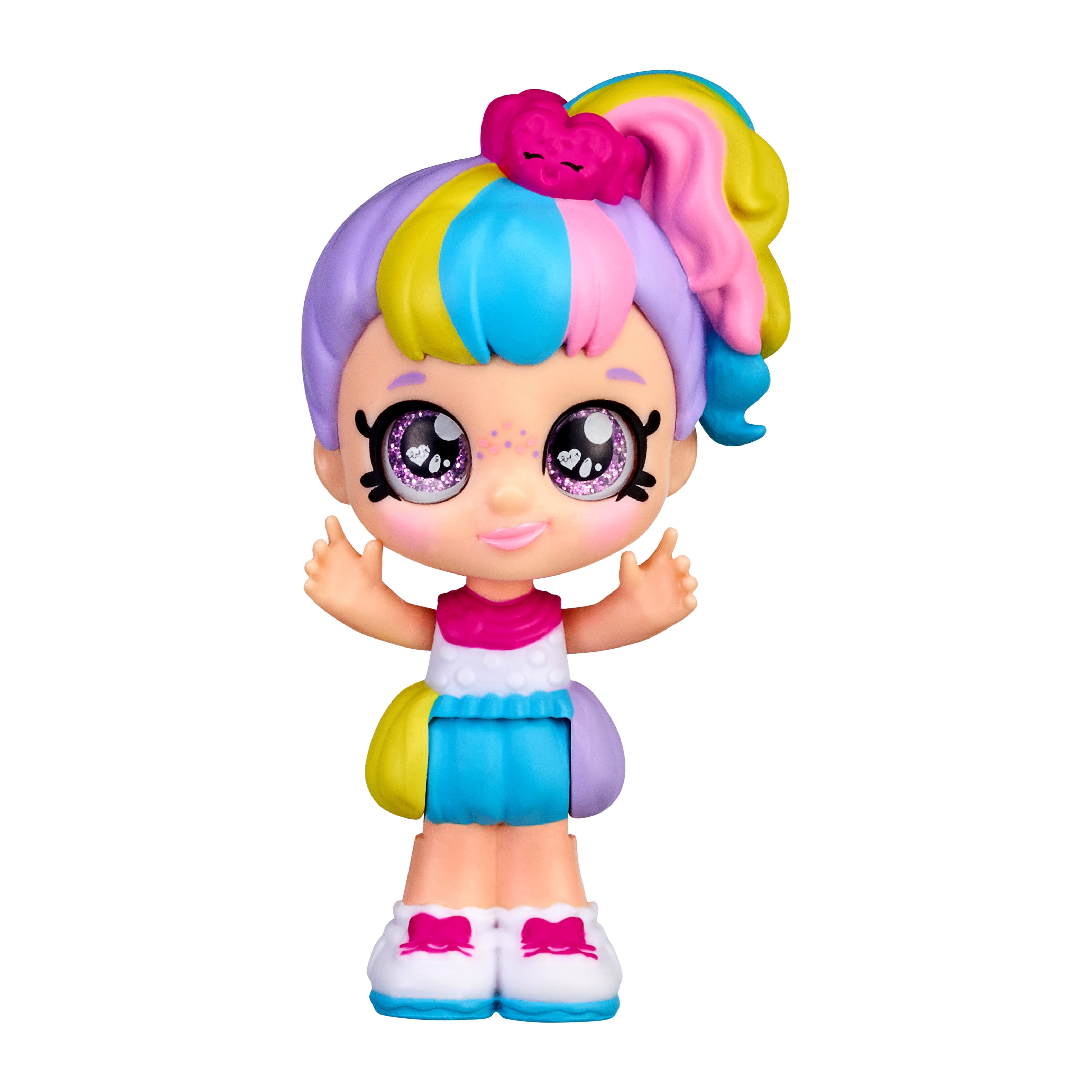 RAINBOW KATE Mini Poseable Bobble Head Doll KINDI KIDS MINIS Glitter Eyes