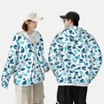 thumbnail image 4 of Daiia Party Shark Cute UPF 50+ Sun Protection Hoodie Jacket Lightweight Long Sleeve Sun Shirt for Women Men with Pocket Hiking Outdoor-Small, 4 of 7