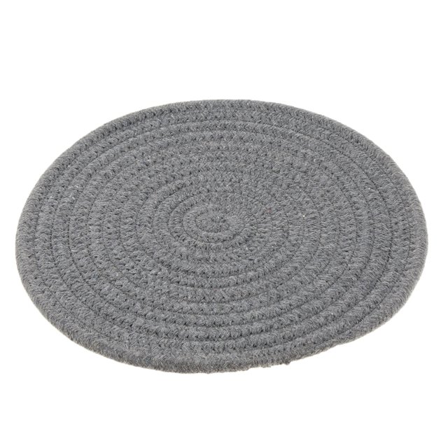 Manteles individuales para de comedor Alfombrilla de para servir de cocina, 9 "de diámetro, gris Sunnimix Mantel individual redondo trenzado de algodón