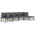 thumbnail image 3 of vidaXL 5 Piece Patio Lounge Set with Cushions Anthracite Poly Rattan, 3 of 8