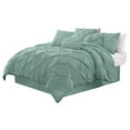 thumbnail image 2 of Sydney Queen Size Comforter Set - 7-Piece Pintuck Bedding - Seafoam Green, Lightweight Pinch Pleat Comforter with Decorative Pillows Bed Set for All Season, 2 of 8