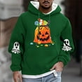thumbnail image 2 of Enjoytime Halloween Sweatshirts for Men Cute Printed Long Sleeve Drawstring Pullover Hoodies Fashion Casual Festival Party Oversized Hoodie Green L, 2 of 5