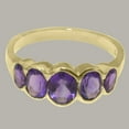 thumbnail image 5 of LBG British Made Classic Solid 14k Yellow Gold Natural Amethyst Womens Band Ring - 33 size options - Size 5.25, 5 of 6