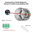 thumbnail image 5 of Smart Fingerprint Door Lock Electronic Lock Round Knob with Password/Key/APP Unlock, 5 of 6