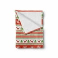 thumbnail image 2 of Christmas Soft Flannel Fleece Blanket, Traditional Reindeer Xmas Tree Snowflake Border Knitted Seem Pattern, Cozy Plush for Indoor and Outdoor Use, 50" x 60", Vermilion Green White, by Ambesonne, 2 of 6