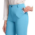 thumbnail image 2 of Pantalones de yoga VIMPEP de pierna recta con bolsillos, cintura alta, azul claro, 2 of 6