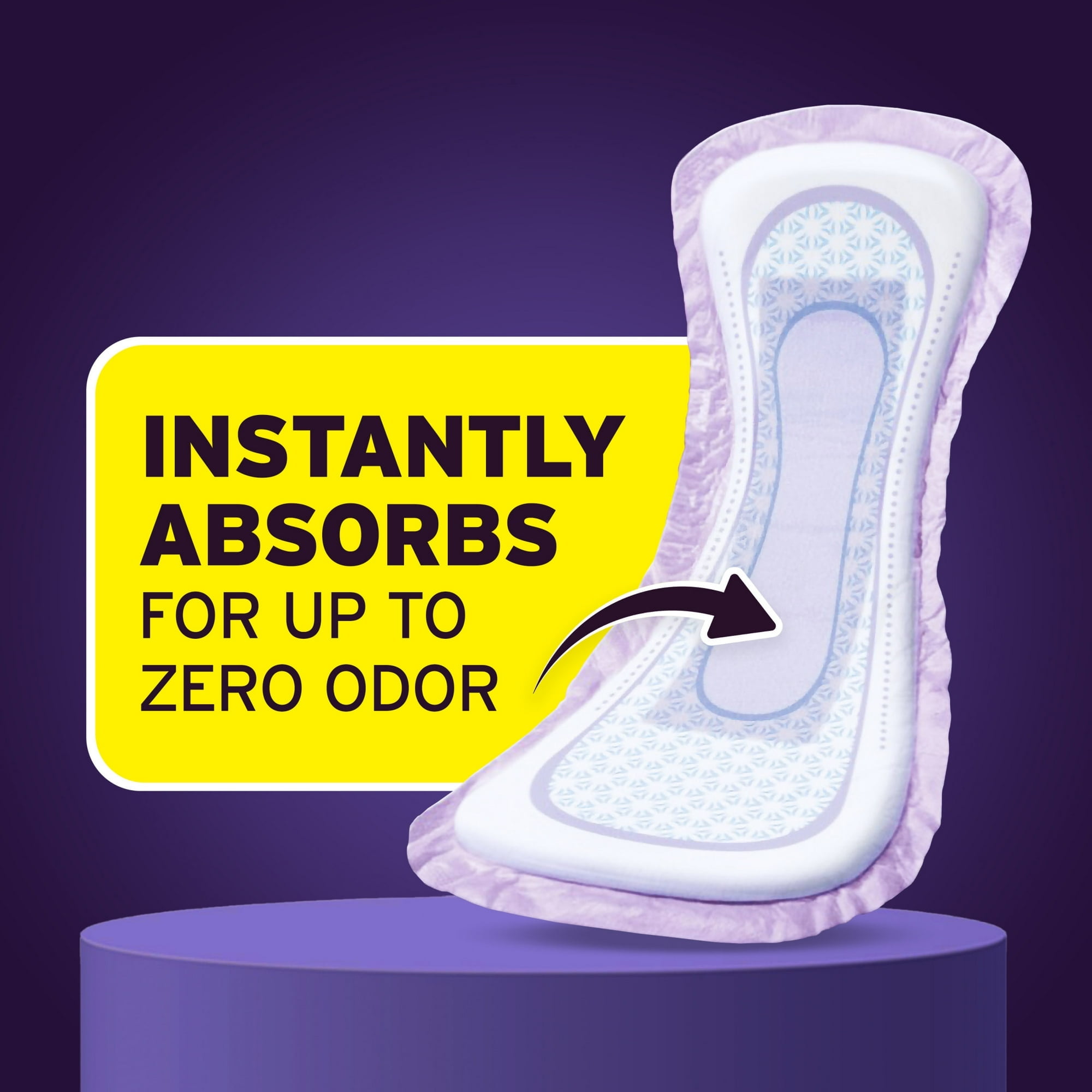 Poise Overnight Incontinence & Postpartum Pads for Bladder Leaks, 8 Drop Extra Coverage, 96 Count (4 Packs of 24), Packaging May Vary