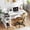 White, variant on Romorgniz 47.2" W L-shaped with Power Outlets, Computer Desk with Storage Shelves, Office Desk for Bedroom, Rustic Brown