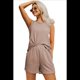 thumbnail image 2 of Conjunto de Dos Piezas de Verano para Mujer, Pantalones Cortos A Juego, Ropa de Estar por Casa con Bolsillos. Caqui XXL, 2 of 10
