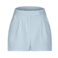 thumbnail image 4 of up to 60% off Gifts Usmixi Clearance Deals Shorts for Women Womens Summer Shorts Fashion Casual High Waist Plus Size Straight Leg Short Pants Solid Leisure Lightweight Pleated Pocket Shorts Under $5, 4 of 6