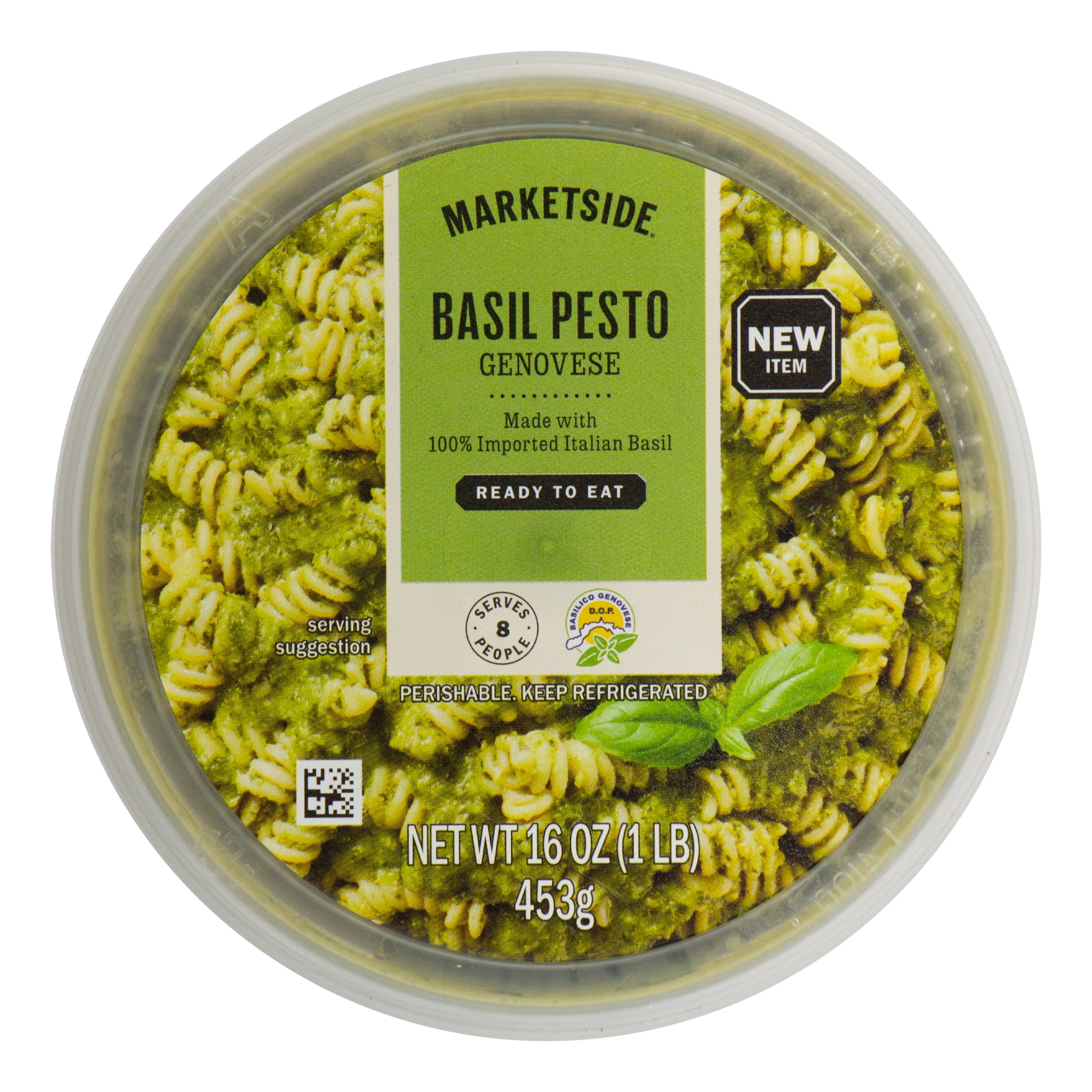Marketside Basil Pesto Genovese Sauce, No Artificial Ingredients, Gluten-Free, 16 oz Refrigerated Tub
