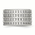 thumbnail image 3 of Stainless Steel Multirow 13mm Cubic Zirconia Cz Ring, 3 of 10
