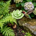 thumbnail image 6 of Bee Watering Station, Ceramic Bee Cup for Garden, Flower Shaped Bee Watering Station Bird Bath Water Feeder, Butterfly Drinking Cup Bee Bath Bowl Garden Stake (1PC, 2"x12.6", Green), 6 of 7