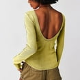 thumbnail image 7 of Yuwull Going Out Tops For Women Women's Sexy Backless Loose Shirt Long Sleeve Open Back Ribbed Tee Top Blouse, 7 of 7