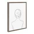 thumbnail image 2 of Kate and Laurel Sylvie Minimalist Woman Framed Canvas Wall Art by Teju Reval of SnazzyHues, 18x24 Gray, Decorative Modern Art for Wall, 2 of 8
