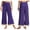 Purple, variant on LiiYii Womens Metallic Patchwork Liturgical Praise Dance Pants Elastic Waist Wide Leg Trousers Burgundy L