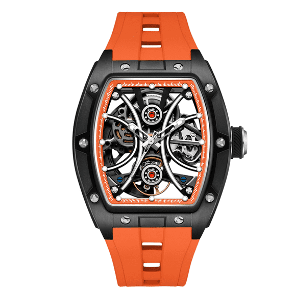 MEGIR Sport Watches for Men Skeleton Dial Automatic Mechanical Luminous Waterproof Business Watch